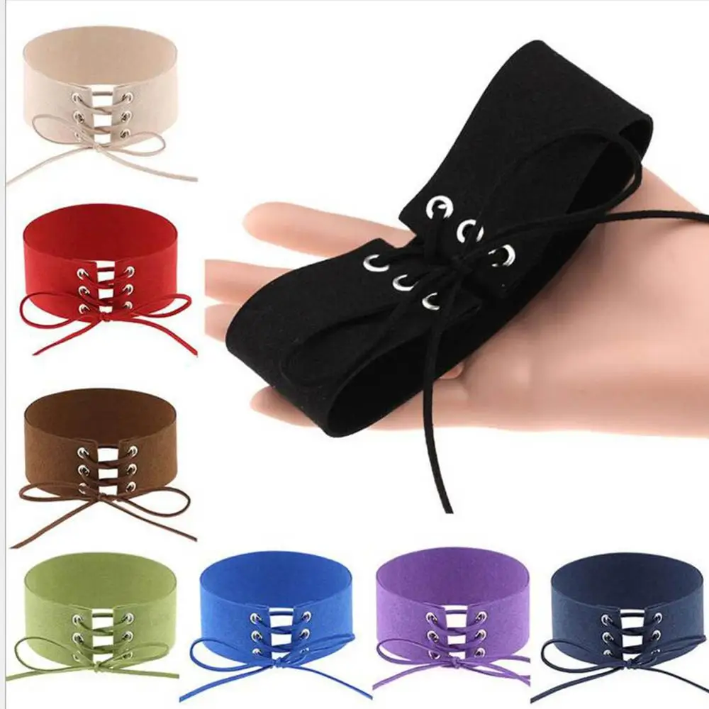 جديد واسعة أسود أحمر قلادة قطيفة حزام تعادل Bowknot القلائد النساء مجوهرات بسيطة Chocker Collares كولير راس دو كو