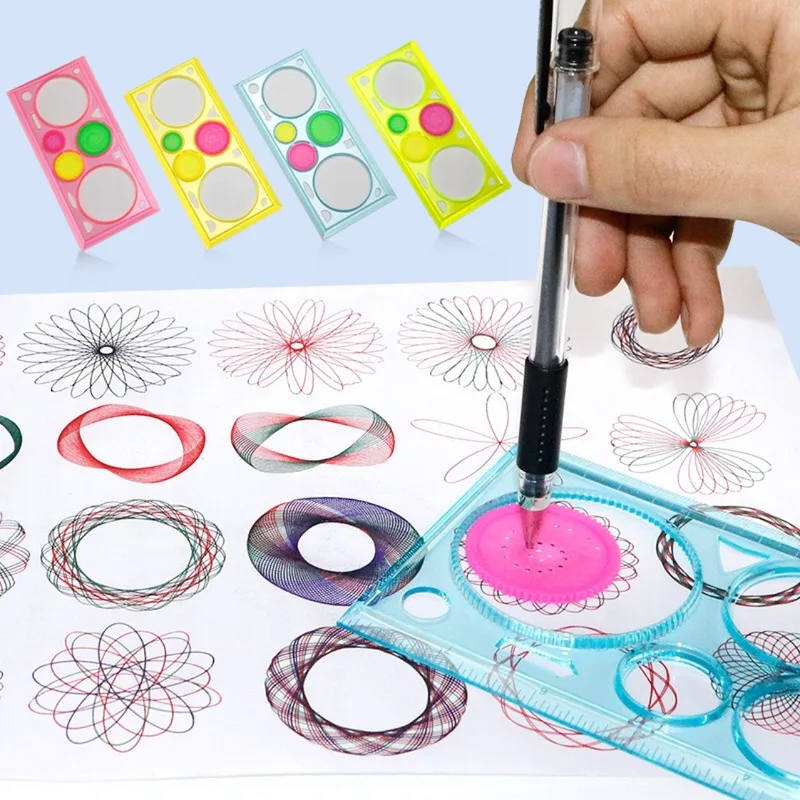 Plastic Spirograph Ruler Puzzle Spirograph Geometric Learning Drawing Tool for Student Drawing Can Improve Start Work Ability