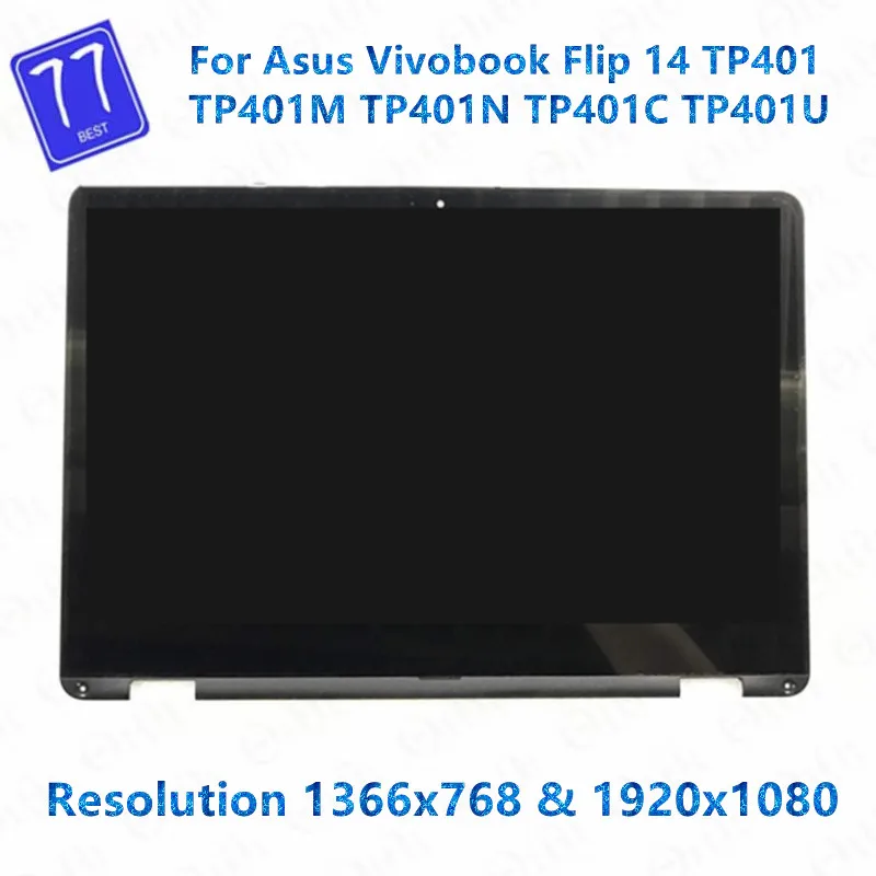 

Original 14'' HD OR FHD LCD LED SCREEN Assembly For ASUS Vivobook Flip 14 TP401 TP401M TP401N LED LCD Touch Digitizer Assembly