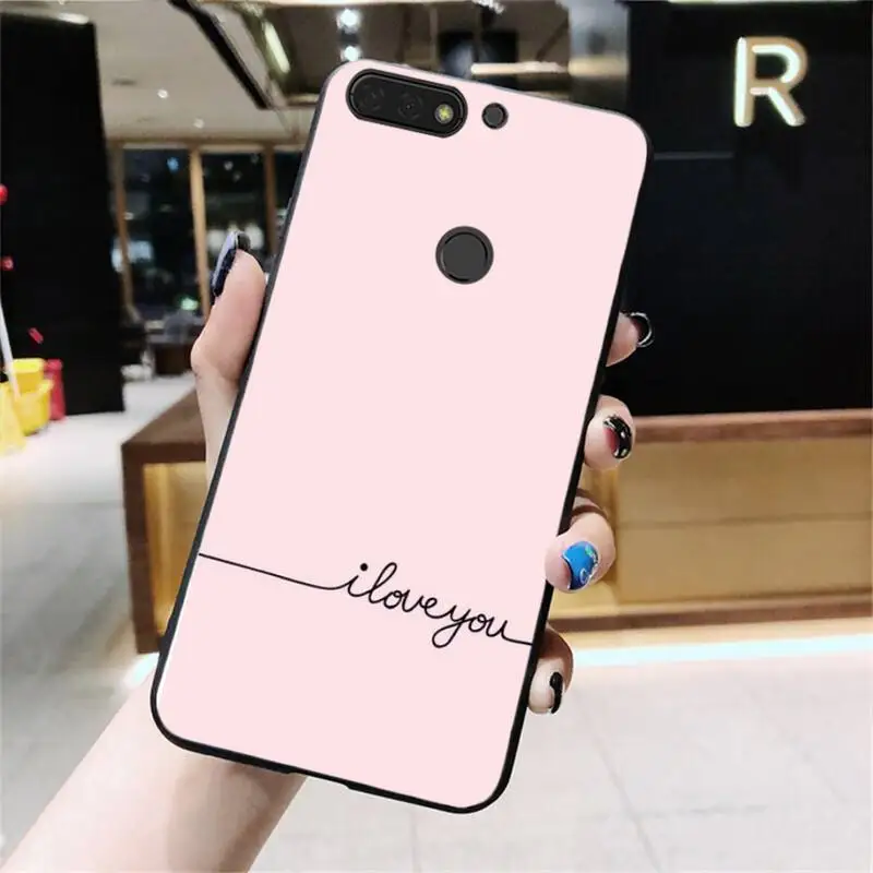 Babaite I Love you Pink Heart   Coque Shell Phone Case For Huawei Honor 8X 9 10 20 Lite 7A 7C 10i  9X play 8C 9XPro