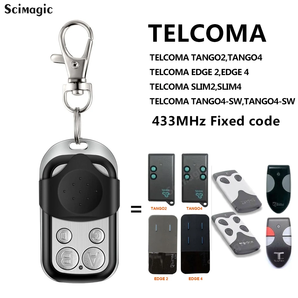 

433Mhz Duplicator Copy Remote Control For TELCOMA TANGO2 SLIM2 TANGO4-SW For Garage Gate Key Fob Fixed code