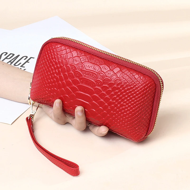 

Женский длинный кошелек из змеиной кожи, клатч из натуральной кожи, сумки, модные кошельки на запястье, кошельки для денег, сумки для телефонов для женщин