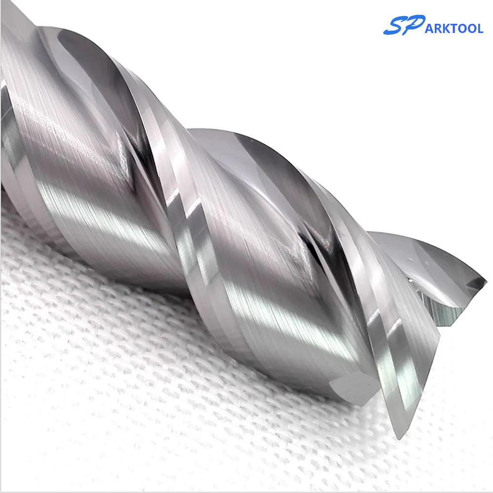 HRC55-fresadora plana de 3 ranuras, fresadora CNC de procesamiento de cobre y madera de aluminio, broca espiral de acero de tungsteno, fresa de carburo de extremo