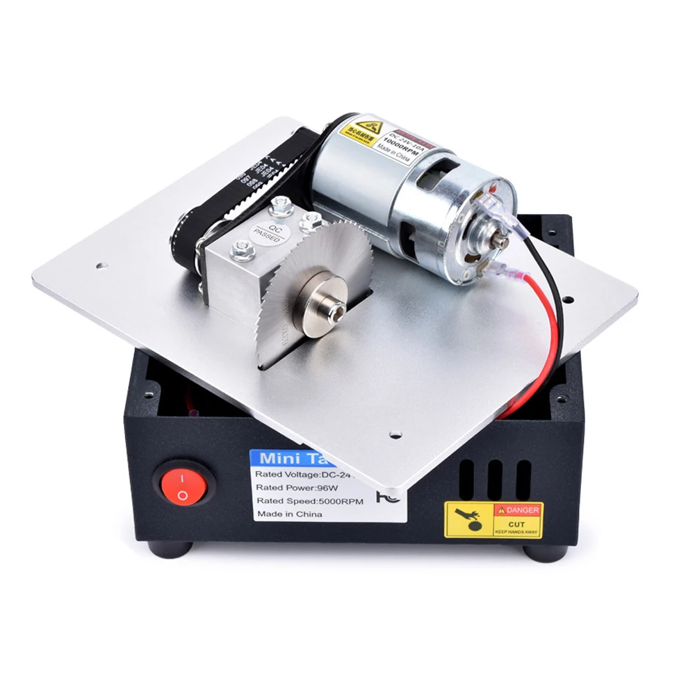 ALLSOME100W Mini Table Saw 63mm Lifting Adjustment Blade Small Woodworking Electric Bench Saw Model Craft 775 Motor Cutting Tool