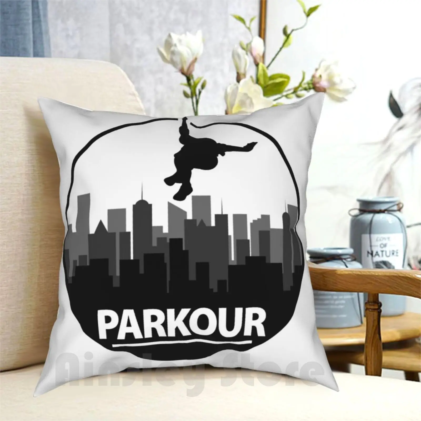 Parkour. Pillow Case Printed Home Soft Throw Pillow Parkour Sports Hobby Idea Leisure Free Running Backflip