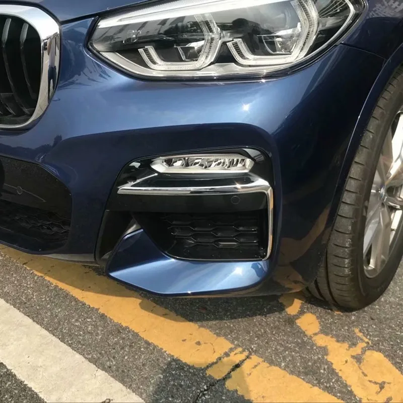 2PCS Front Fog Lamp Decorative Cover for BMW X3 G01 M Performance 2017 2018 Eyebrow Eyelid Garnish Streamers Outer Foglight Trim