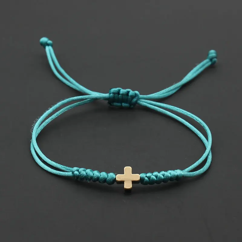 Men Bracelet Lucky Christian Cross Braided Adjustable Rope Chain Bracelets & Bangles for Men Women Couple Friendship Jewelry