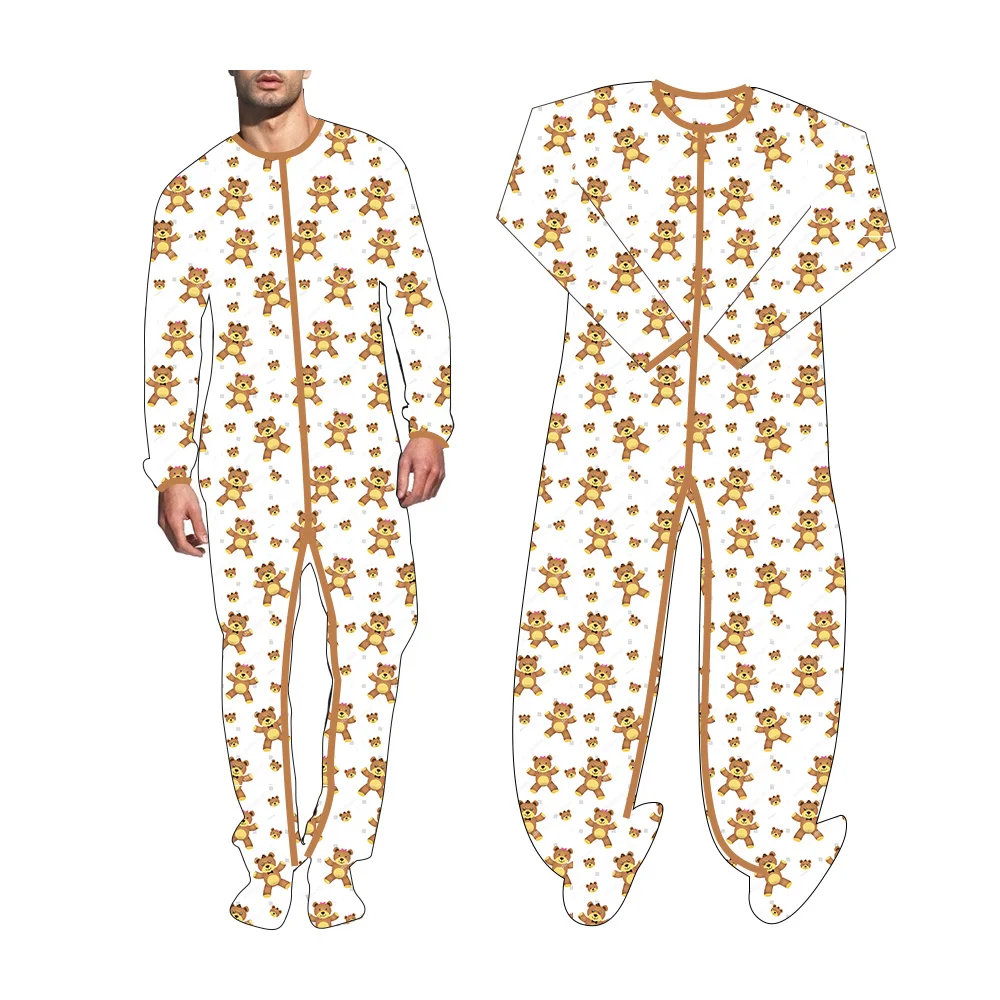 Cute Bear Adult Sleeper Bodysuit DDLG Adult Baby Boy Pajamas Adult Baby Girl Diaper Onesie