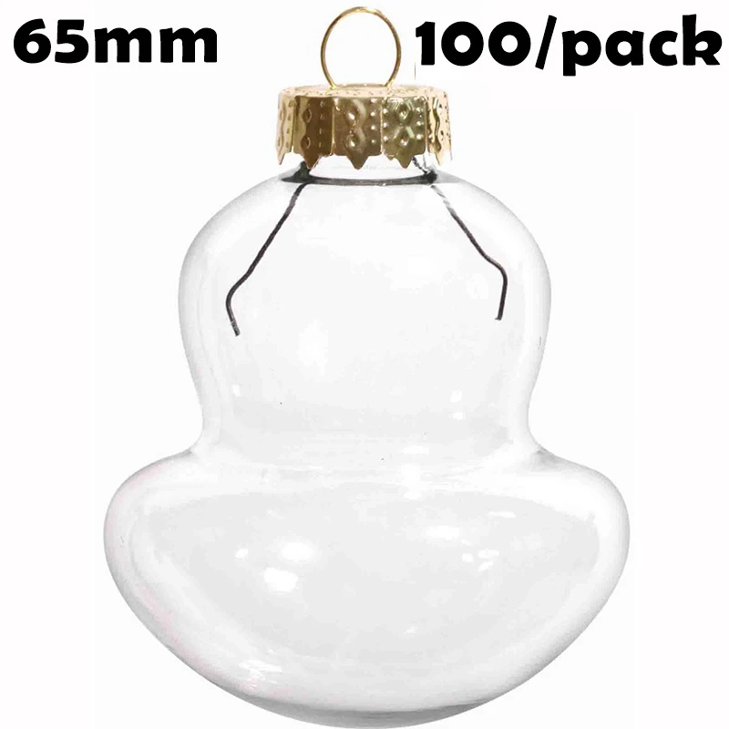 

100 Pieces x DIY Paintable Home Wedding Christmas Decoration Ornament Ball 65mm Glass Mushroom