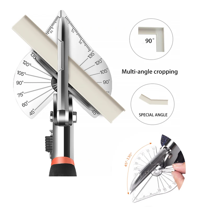 tesoura angular de 45 graus a 135 graus cortador de esquadria tesoura manual multifuncional para tubos de plastico pvc pe com laminas de substituicao 01