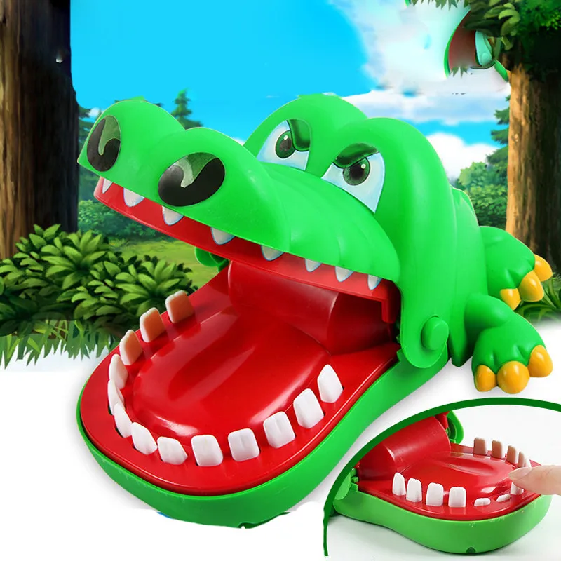 Brinquedo de mordida de dentes bucais para crianças e adultos, piadas práticas, morder crocodilo, jogo de dedo manual, truque de novidade, engraçado, brinquedos clássicos