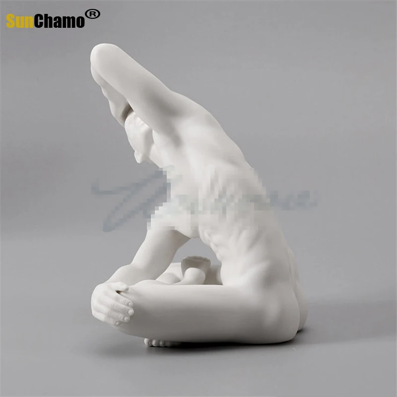 Abstract Ceramic Handicrafts Veroni Creative Ceramic Matte Glaze Naked Male Sculpture Artist Home Decoration Desktop Ornaments