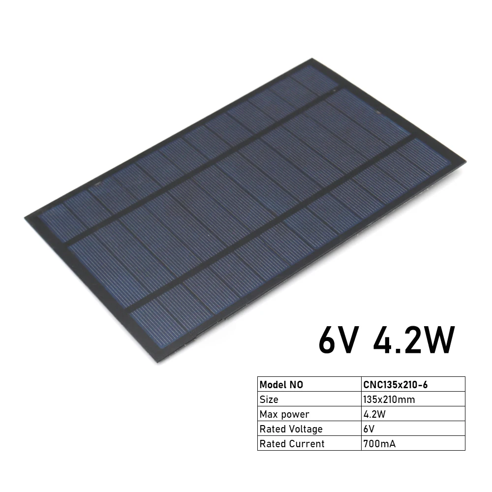 6 V 2.5 4.2 7 W Output USB Solar Cell Outdoor 18650 Battery Charger USB Female Port 6V Charge Regulators Solar Panel