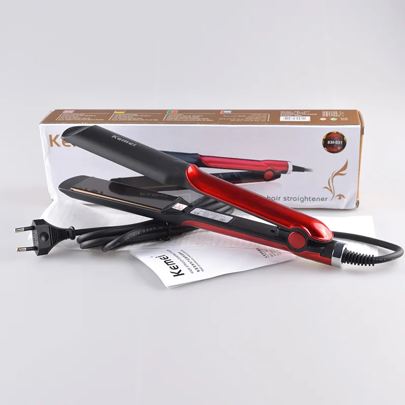 Kemei KM-531 Professional Hair Straightener Titanium Porttable Fashion Style Plate Perm Flat Hair Iron Wet / Dry Hair Styling