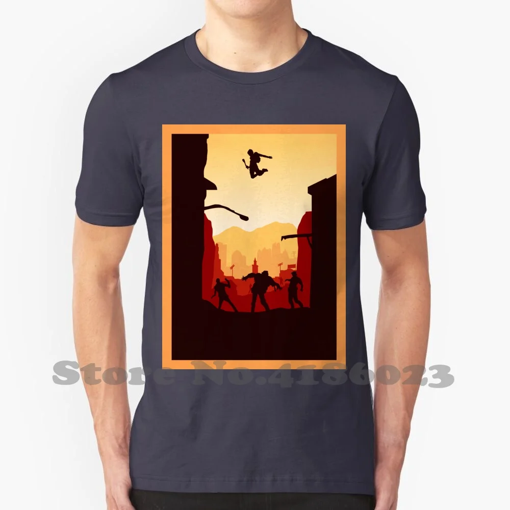 Light Minimalist Travel Poster Style Video Gaming Art 100% Cotton T-Shirt Video Game Computer Game Zombies Ps4 Parkour Gamers