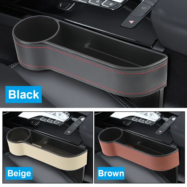 PU Leather Car Seat Gap Storage Box Universal Seat Gap Slit Box With Charging Hole Phone Bottle Keys Holder Box Auto Organizer 2