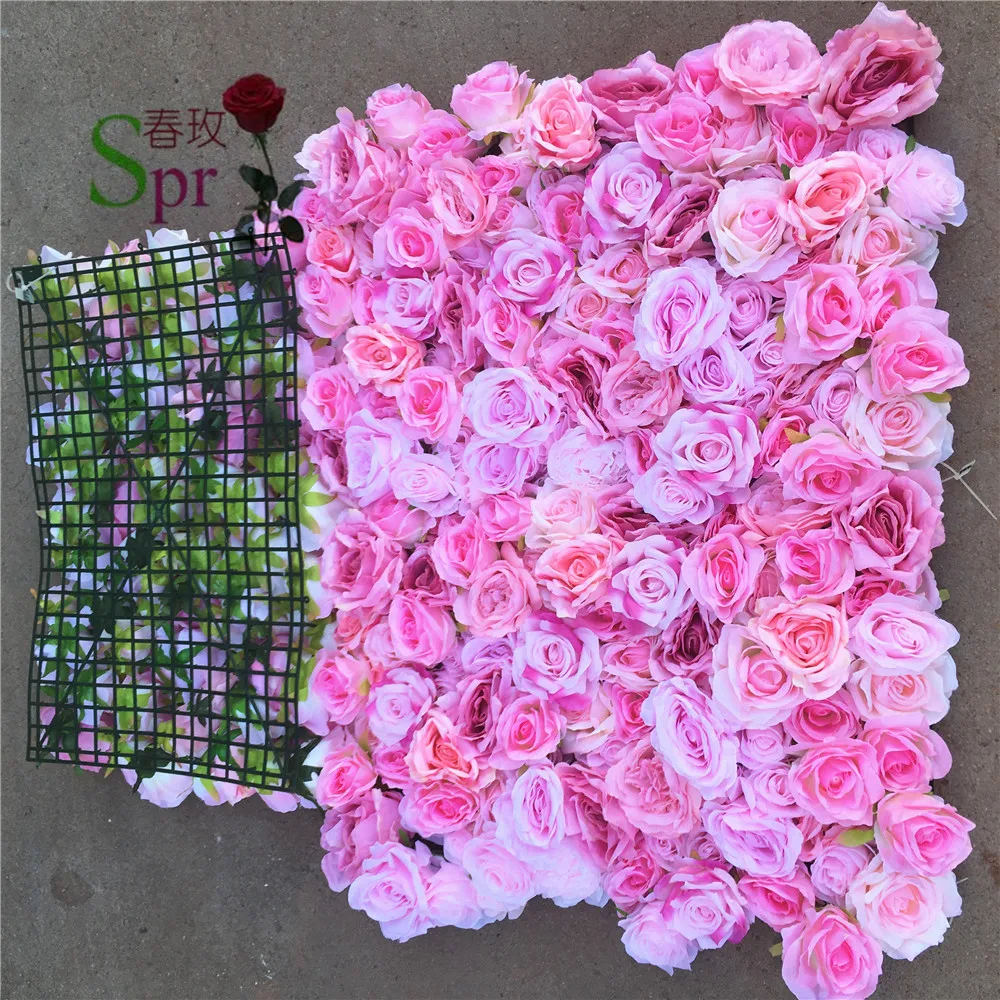 

SPR Customizable Artificial Rose flower wall For Wedding Decoration