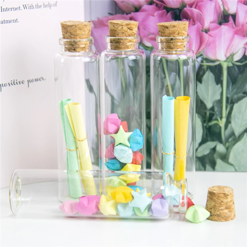 50pcs DIY Glass Bottles with Cork Crafts Wedding Empty Storage Jar Bottle 55ml Liquid Pill Powder Jewellery Ornament Bottles