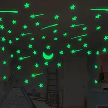 Glow-in-the-dark Moon and Stars Wall Stickers for Kids #6