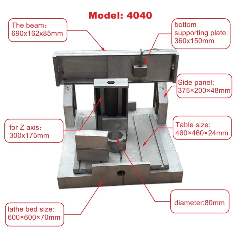 CNC Router 4040 MINI Lathe Engraver Engraving Milling Machine Frame 6060 with Ball Screw 80mm Aluminum Spindle Clamp