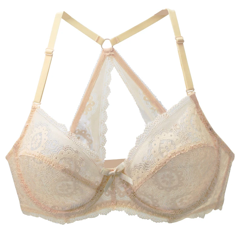 2022 New Plus Size Bralette Bras For Women Hollow Out Underwire Intimates Embroidery Mesh Lingerie BCDE Cup Brassiere
