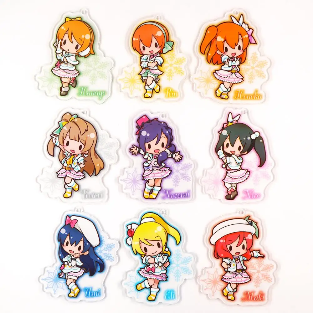 Love Live Lovelive Game Anime Hanayo Rin Honoka Kotori Nozomi Nico Maki Eli Umi Beanchain Acrylic Keychain