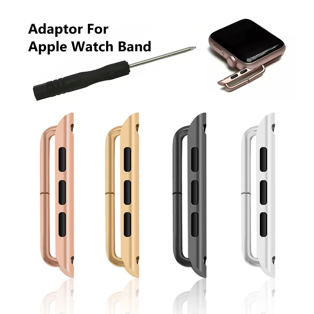 Adapter connector For Apple Watch band series 6 SE 5 4 3 2 1 for iwatch strap 42mm 38mm 44mm 40mm Stainless Steel clasp adaptor