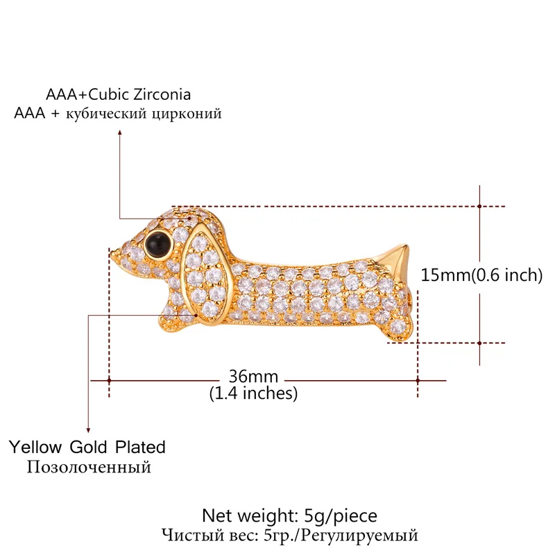 Collare Dog Pendant Gold/Silver Color Dachshund Necklaces & Pendants AAA Cubic Zirconia Animal Necklace Women Gift Jewelry P079