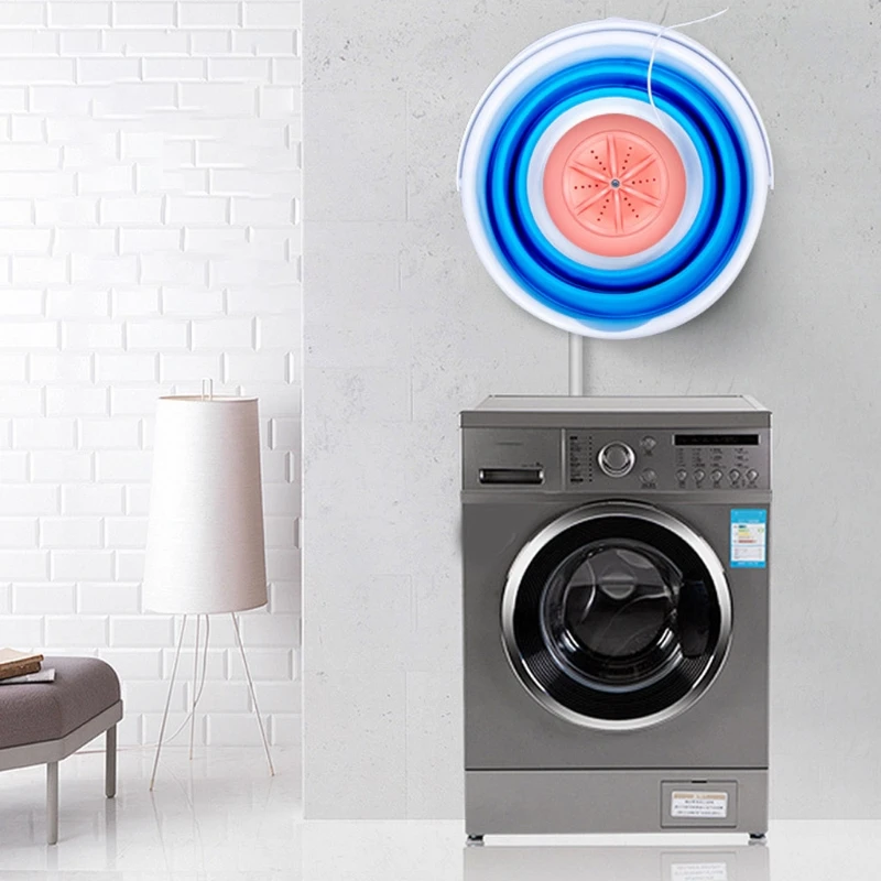 

Mini Portable Folding Washing Machine Storage 10L Large Capacity Turbine Washer 19QE