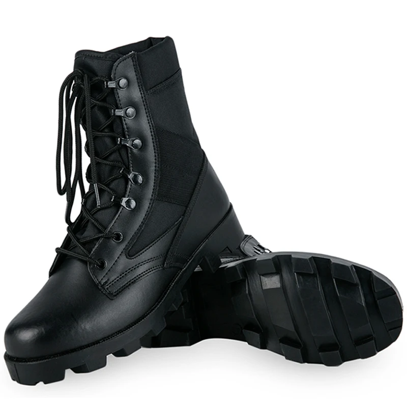 Men Leather Lacing Desert Safety Shoes Men Outdoor Camping Hiking Training Camouflage Breathable Boots