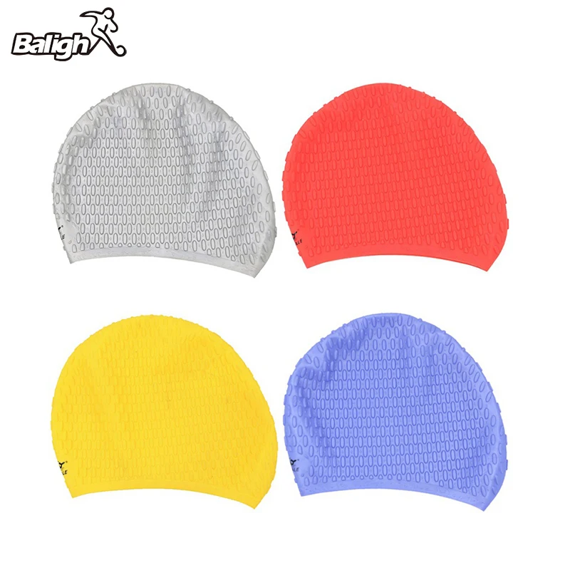 Balight 2021 Waterproof Swimming Caps Silicone Protect Ears Long Hair Sports Swim Pool Hat Swimming Cap for Men Women Hot Sale