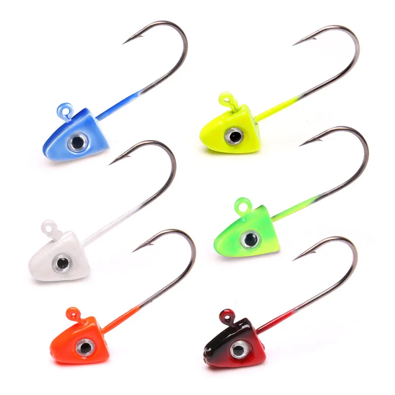 10pcs/lot 1.6g Jig Head Fishing Hooks  Lure Barbed Hook Hook Fishing Tackle Crankbaits Tackle fishing accessories 3D eyes image 3