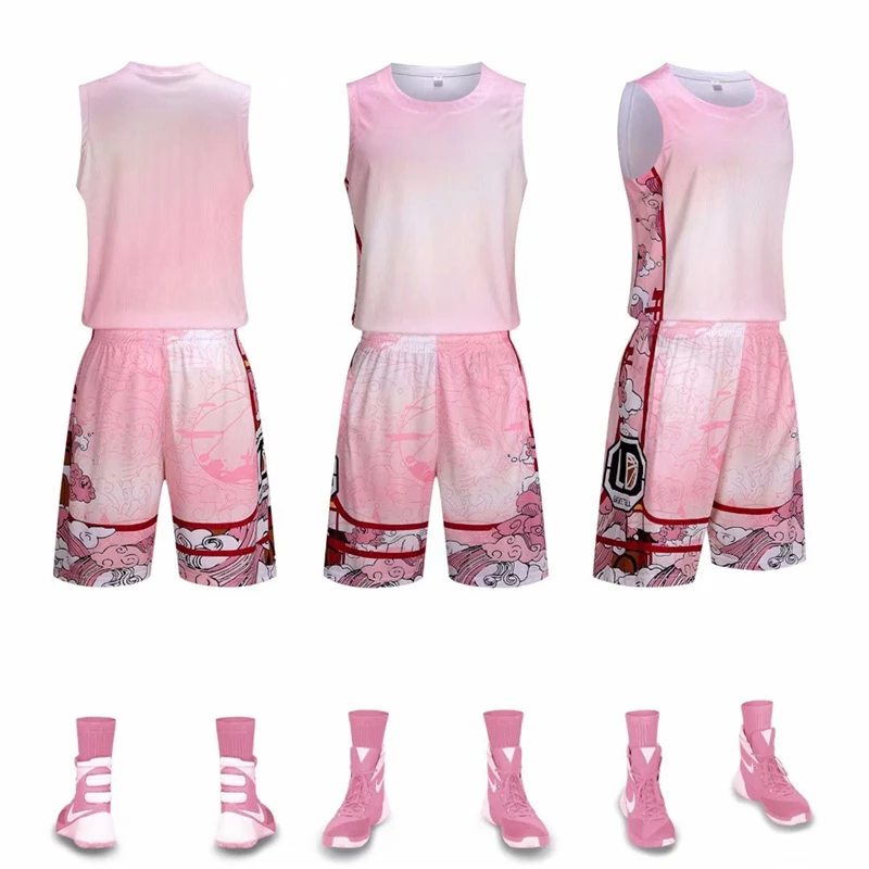New Arrival mężczyźni koszulka koszykarska zestaw ubrania sportowe szybkoschnące damskie koszulki koszykarskie zestawy treningowe