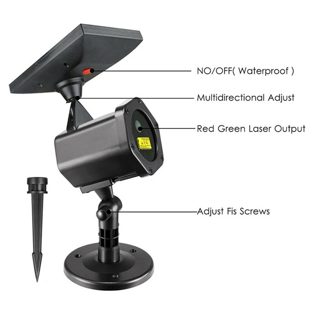Luces solares impermeables para exteriores, lámpara de Proyector láser para jardín, paisaje, decoración de luces navideñas, 2200mA