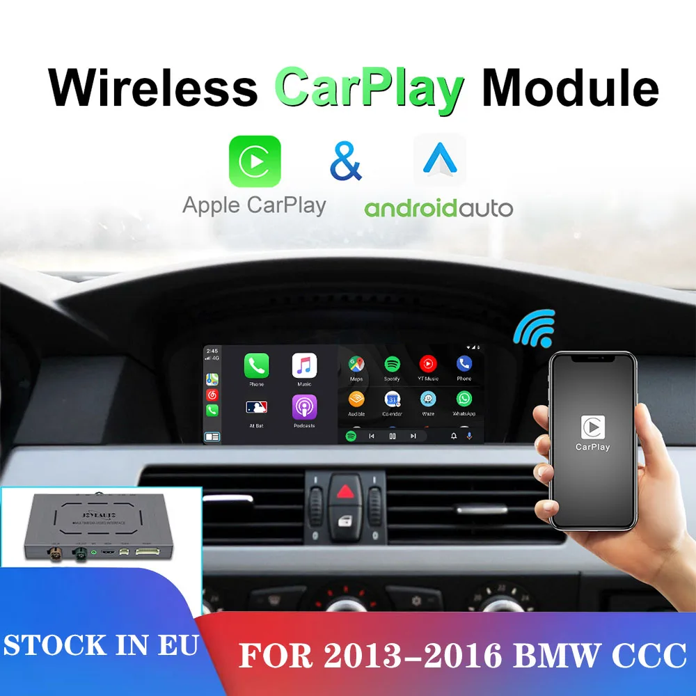 

FOR 2013-2016 BMW CCC Wireless Apple Carplay module iOS13 Android Mirror Car Play Android Auto wired ai box Airplay MP5 Video