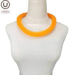 UKEBAY New Choker Necklaces For Women Luxury Jewelry 12 Colors Chains High Street Bright Mesh Necklace Hollw Design Accessories