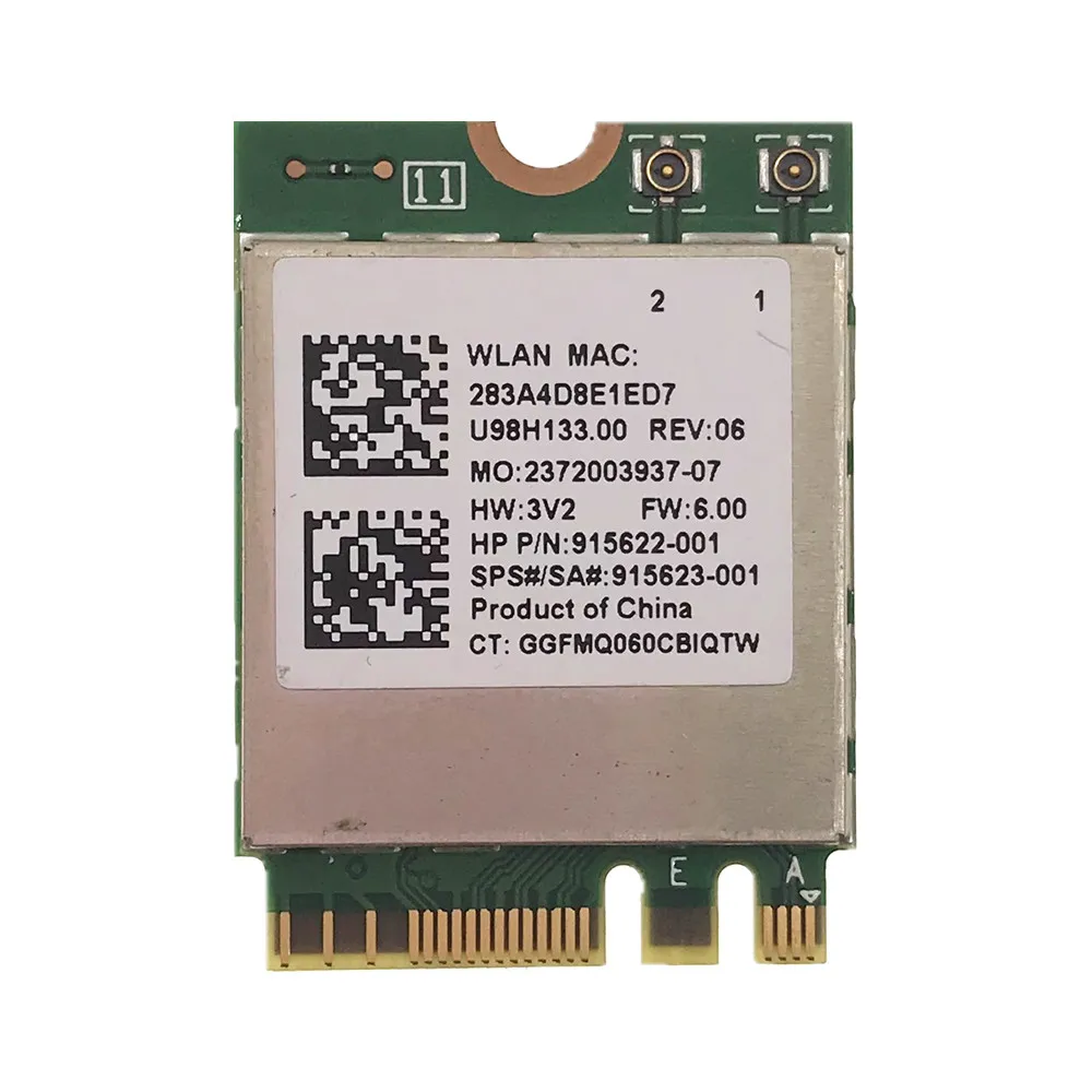 

For Realtek RTL8822BE 802.11AC/A/B/G/N WiFi + Bluetooth 4.1 NGFF Wireless WLAN Card 2.4G/5GHz Sps : 915623-001