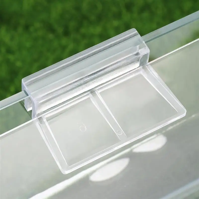 POPETPOP 6pcs Aquarium Stands Clear Color Acrylic Aquarium Fish Tank Glass Cover Clip Support Holder 6mm