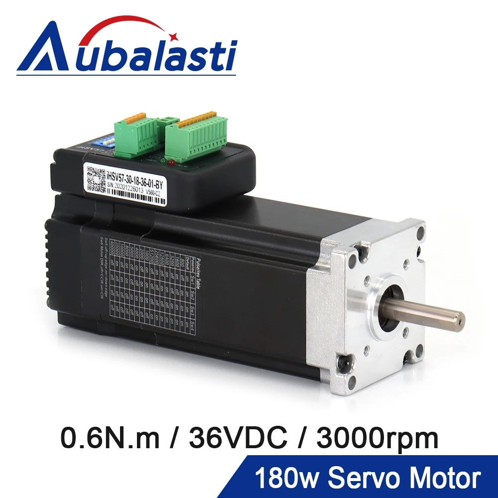 Aubalasti JMC Nema 23 180W 0.6N.m 3000rpm Integrated Servo Motor Driver 36VDC 7.5A iHSV57-30-18-36 for CNC Engraving Machine