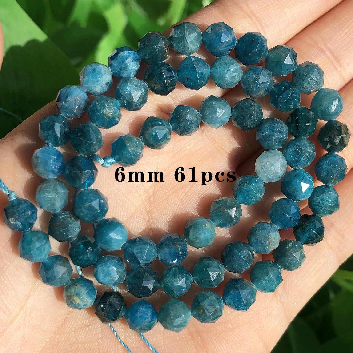 Natuursteen Blauwe Apatiet Gem Kralen Ronde Onregelmatige Facet Rondelle Losse Kralen Voor Sieraden Maken Diy Armbanden Accessoires