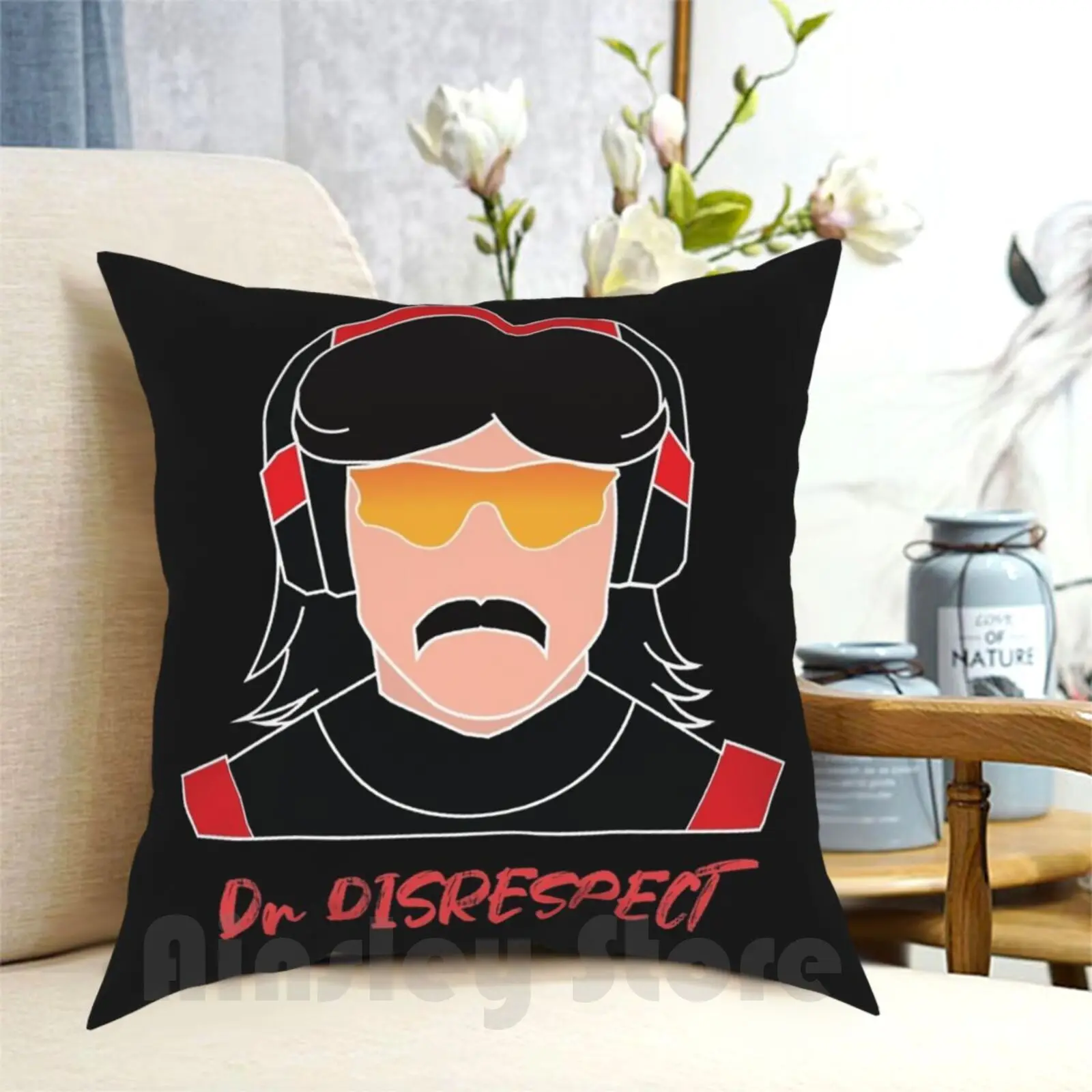 Dr Disrespect Design , Graphic Design , Black Pillow Case Printed Home Soft DIY Pillow cover Dr Disrespect Dr Disrespect Dr