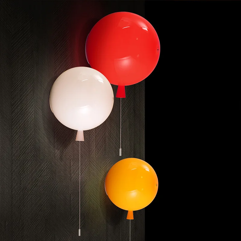 Modern fashion simple bedroom wall lamp creative warm children's room balloon color wall light E27