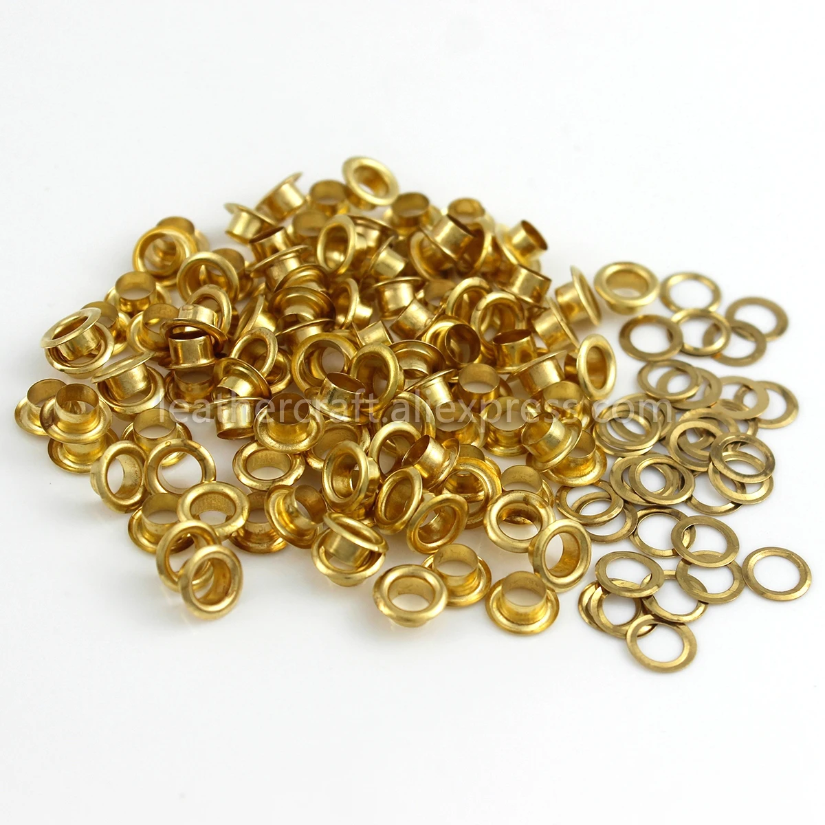 100sets 6mm Brass Eyelet with Washer Leather Craft Repair Grommet Round Eye Rings For Shoes Bag Clothing Leather Belt Hat