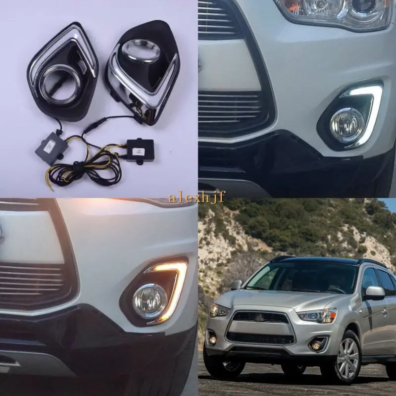 

July King LED Daytime Running Lights Case for Mitsubishi Outlander Sport ASX 2013-2015, Light Guide DRL With Yellow Turn Signals