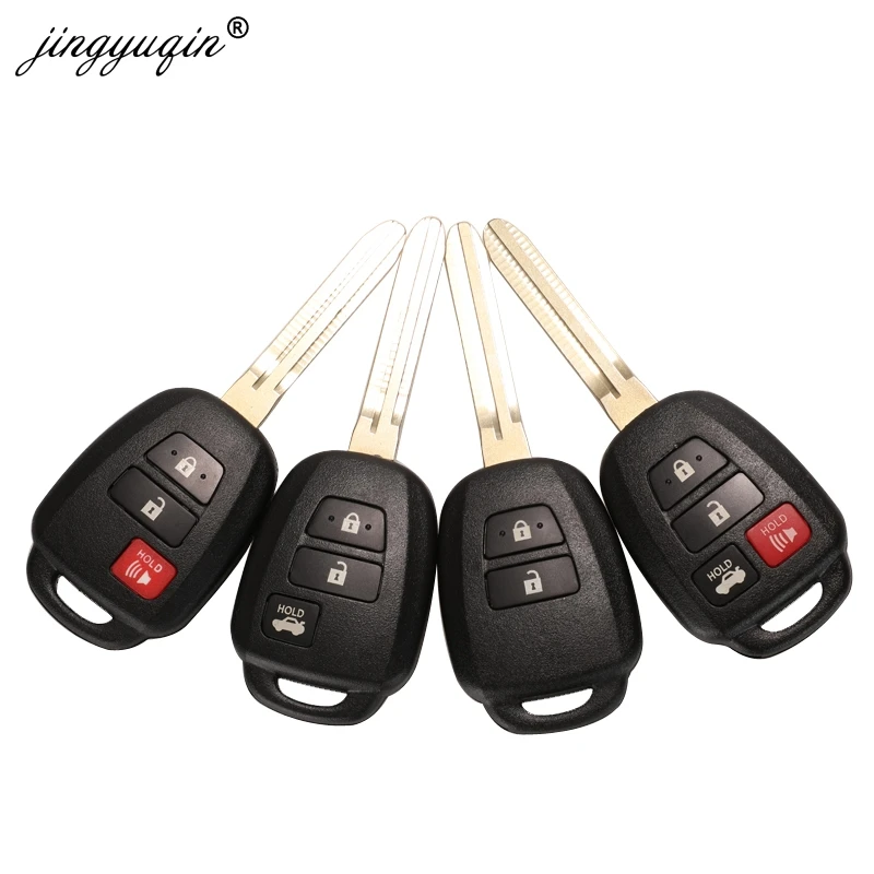 Jingyuqin Remote Car Key Shell Case Fob per Toyota CAMRY Corolla Tundra Pruis con TOY43 Blade 2/3/4 pulsanti