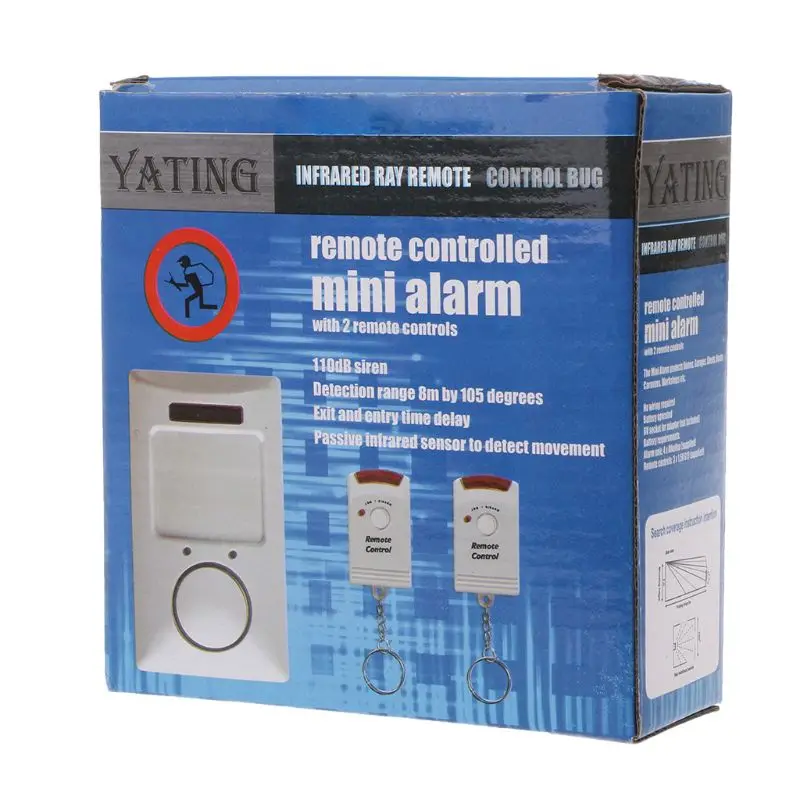 Cachorro eletrônico portátil infravermelho, db, detector de movimento pir, antifurto, sistema de alarme de segurança doméstica + 2