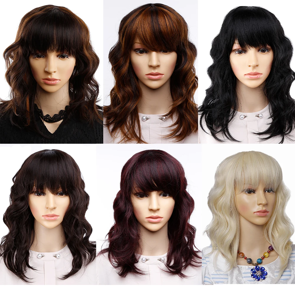 Amir Short Wave Synthetic Wig Bob Hairstyle Medium Length Wigs for Black Women Brown Blonde Fake Hair Cosplay