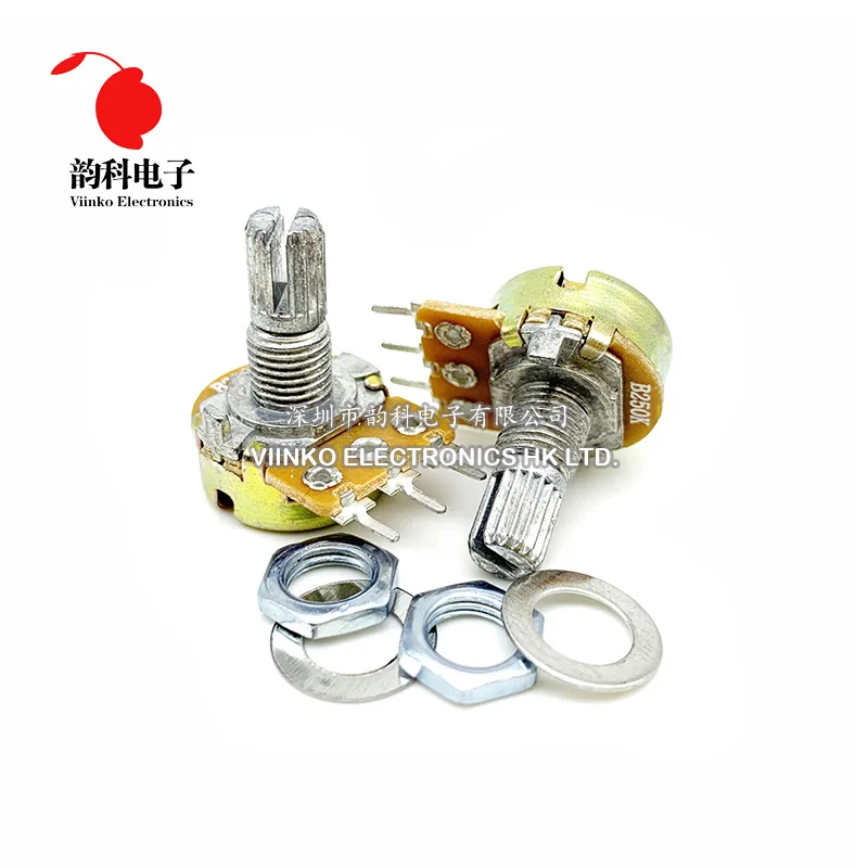 100pcs WH148 B1K B2K B5K B10K B20K B50K B100K B500K 3Pin 15mm Shaft Amplifier Single Potentiometer 1K 2K 5K 10K 50K 100K 1M