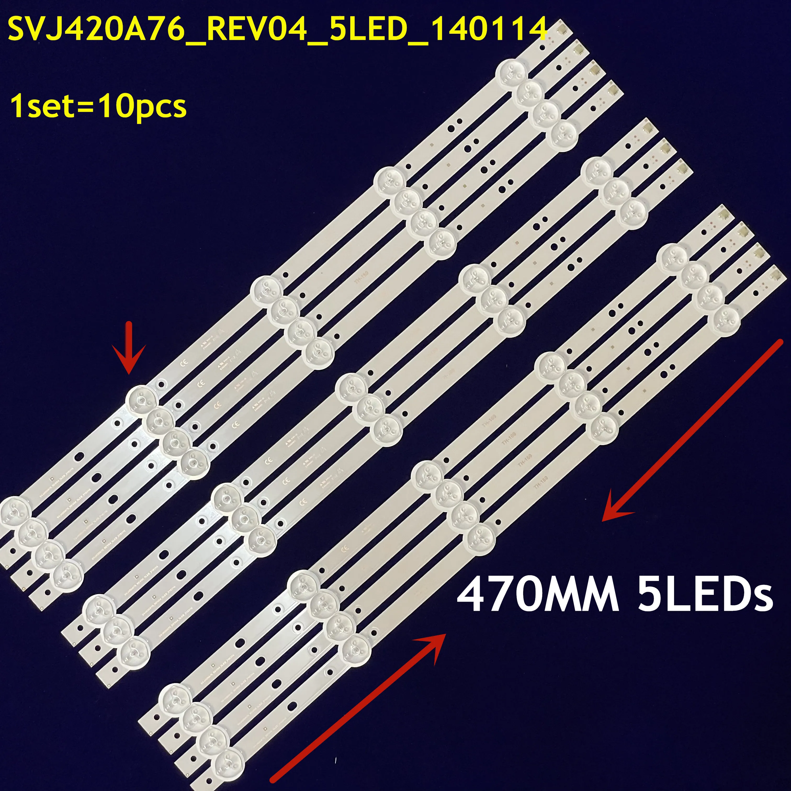 New 470MM LED Backlight Strip 5LEDs For SVJ420A76_REV04_5LED_140114 LB-M420F13-E1-L-G1 -SE1 42C2000