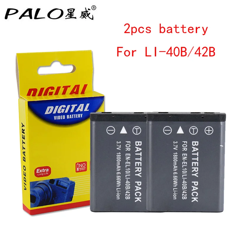 

PALO 1800mAh EN-EL10 ENEL10 EN EL10 LI-42B LI42B L 42B LI40B 40B Camera Battery for OLYMPUS U700 U710 FE230 FE340 FE290 FE360